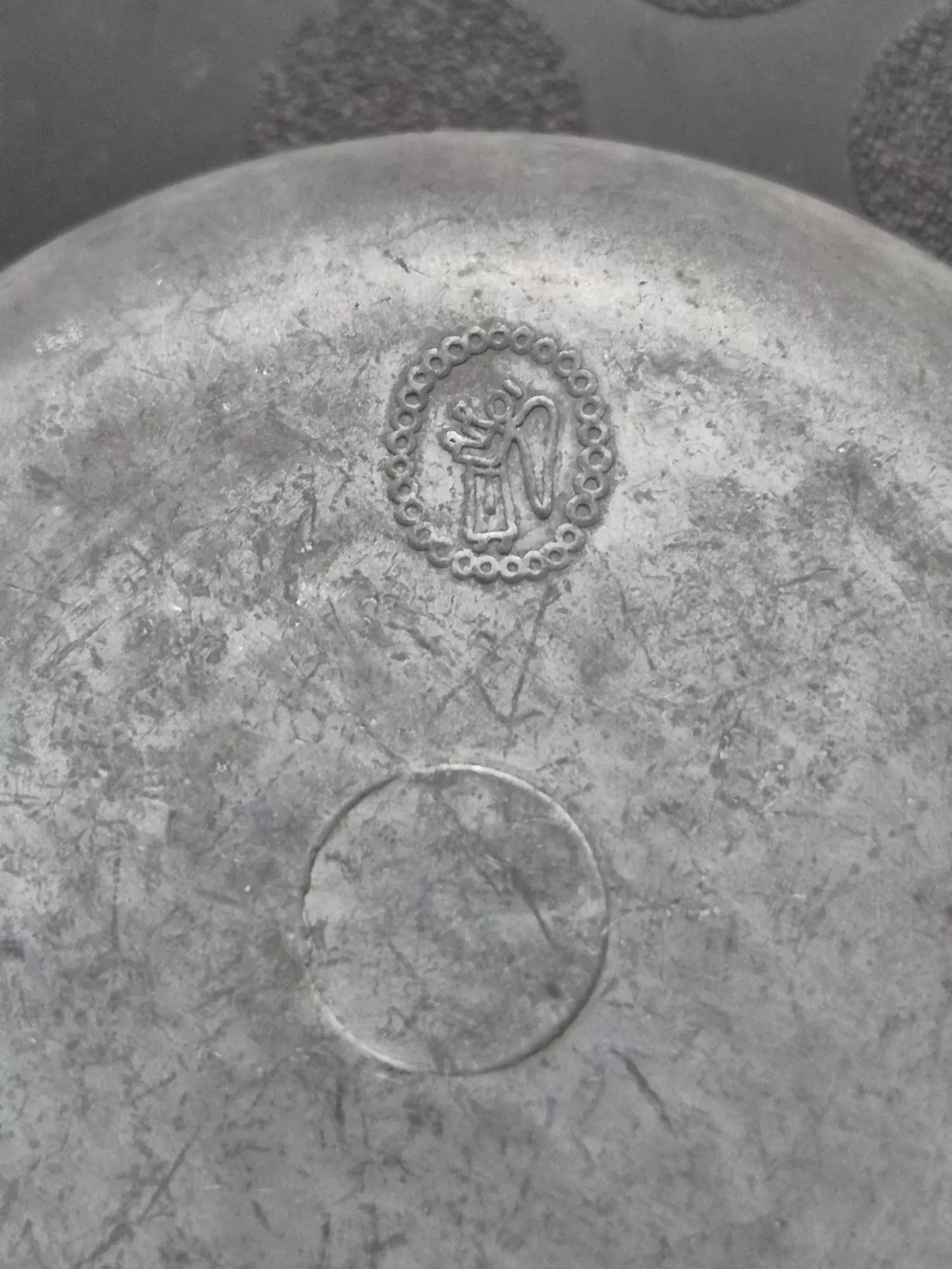 8cm Zinn Antika Şarap Tadım Kasesi Damgalı - Görsel 5