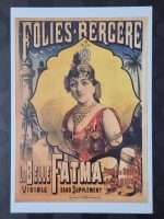 Vintage Folies Bergere La Belle Fatma Kağıt Poster Temiz - Görsel 2