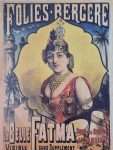 Vintage Folies Bergere La Belle Fatma Kağıt Poster Temiz