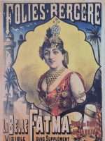 Vintage Folies Bergere La Belle Fatma Kağıt Poster Temiz