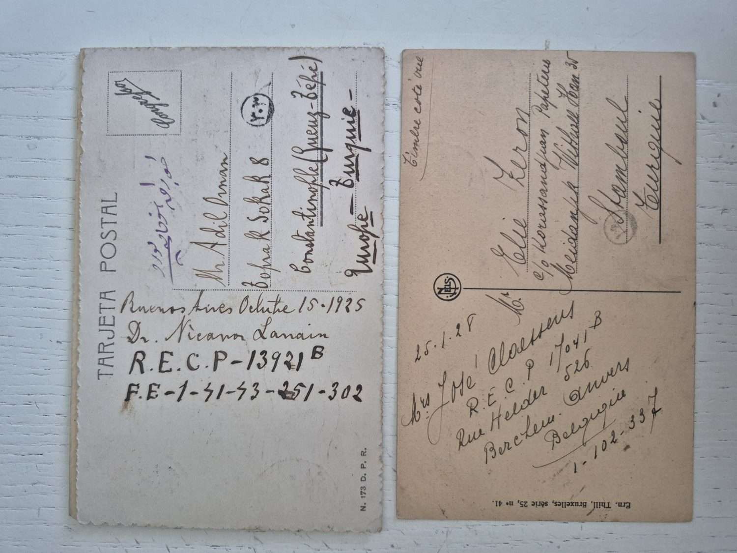 1920ler 5 ADET POSTADAN GEÇMİŞ YABANCI KARTPOSTALLAR - Görsel 2