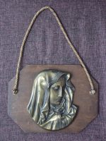 Bronz Tonlu Rölyef Meryem Tablo Ahşap - Görsel 2