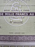 1930 Tarihli Nadir Fransız Hisse Senedi Efemera - Görsel 4