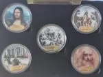 5 Adet Leonarda Resim Altın Madalya Set